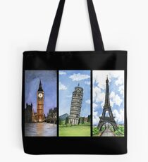 Bolsa de tela Landmark Towers - Big Ben - Torre Eiffel - Torre de Pisa