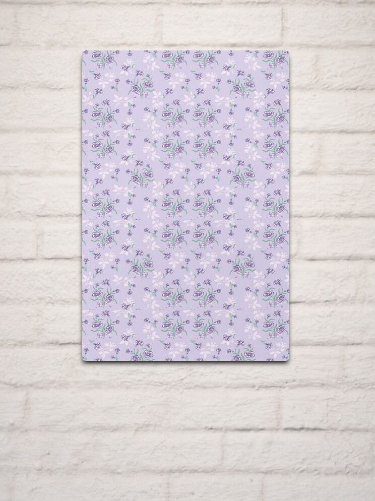 Coquette purple lavender floral pattern  Metal Print for Sale by Pixiedrop