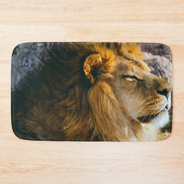 Item preview, Lion lifting his face to the warmth of the sun. designed and sold by claireseyeview.