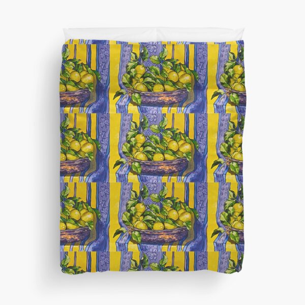 'Provence lemons in a copper bowl’. Duvet Cover