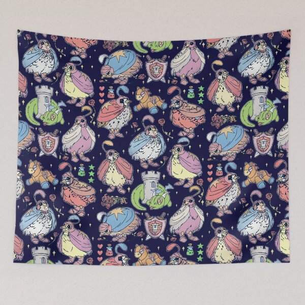 Item preview, Quail Knights and Stars Pastel Pattern designed and sold by Quail and Friends.
