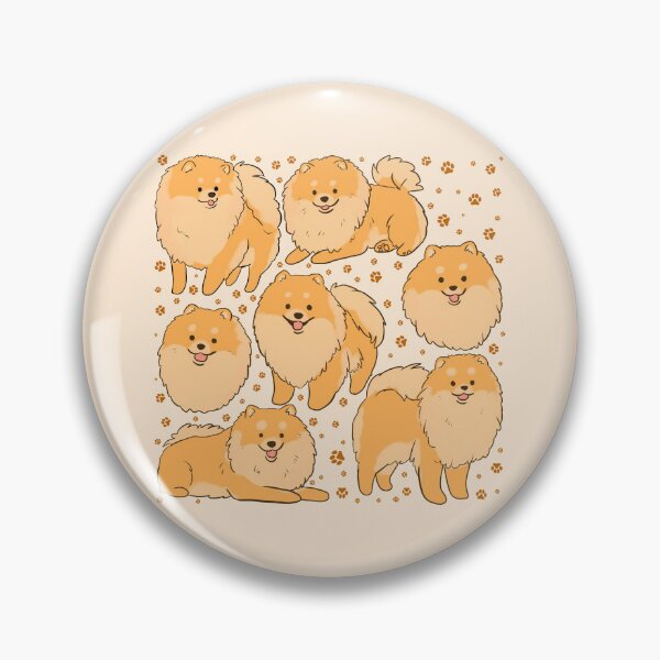 Artikelvorschau, Niedliches Pomeranian-Muster – eine niedliche Pomeranian-Hundeillustration entworfen und verkauft von Yarafantasyart.