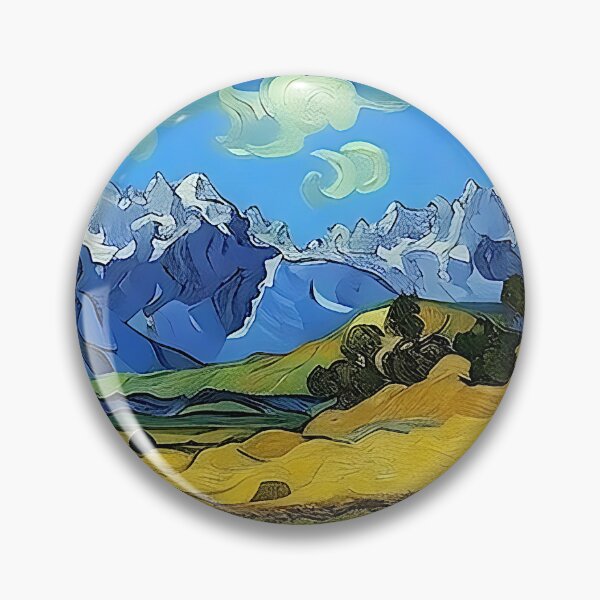 Item preview, Van Gogh Style Soaring Clouds Over the Mountains Painting designed and sold by sunflowerlight.