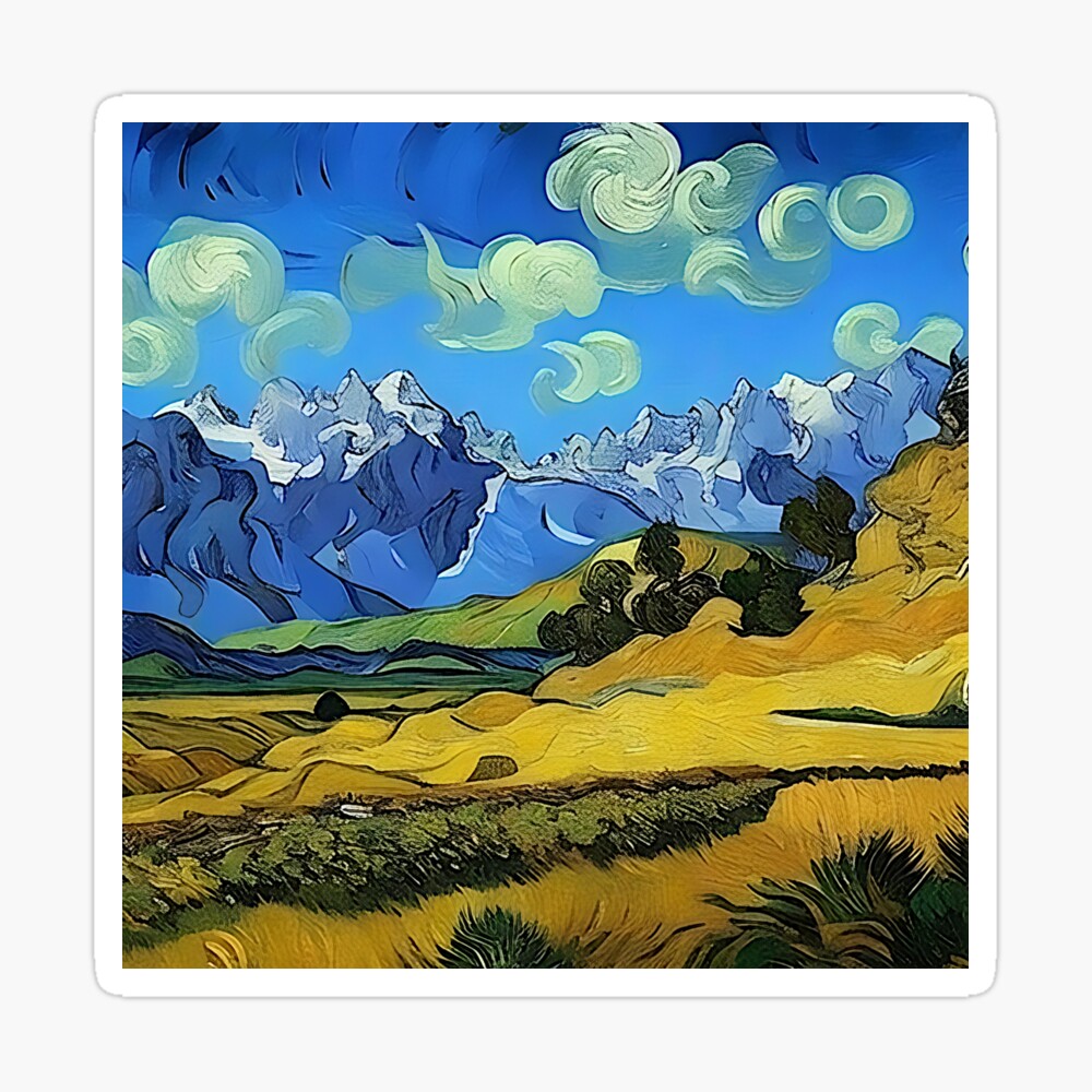 Space Inspired Painting with Mountains on Canvas Painting by vince