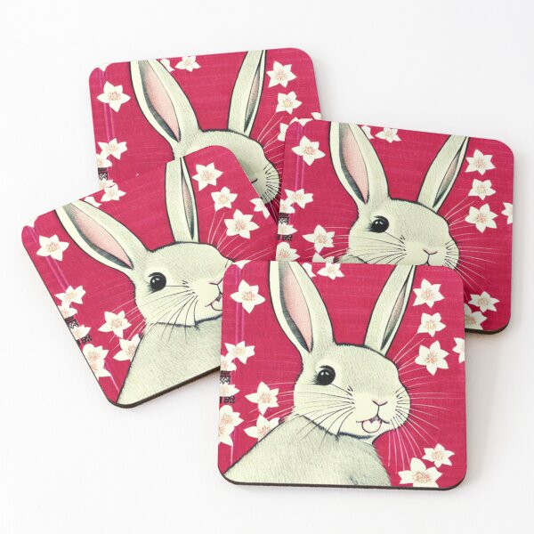 Item preview, Cute Bunny Rabbit Mini Rex with Blossoms designed and sold by wigobun.