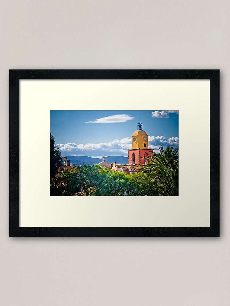 Alternate view of Le clocher de saint tropez Framed Art Print