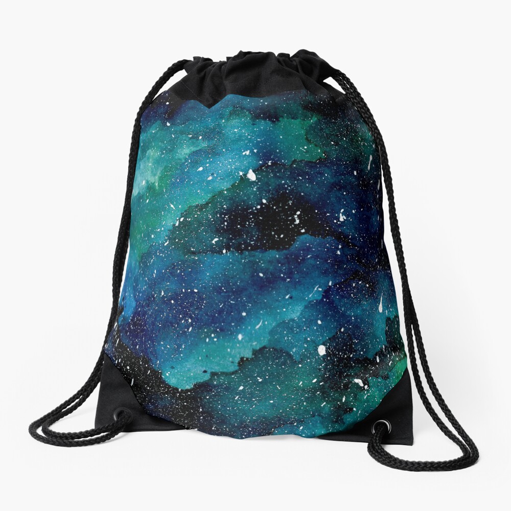 "Emerald Galaxy" Drawstring Bag for Sale by KathrinLegg Redbubble