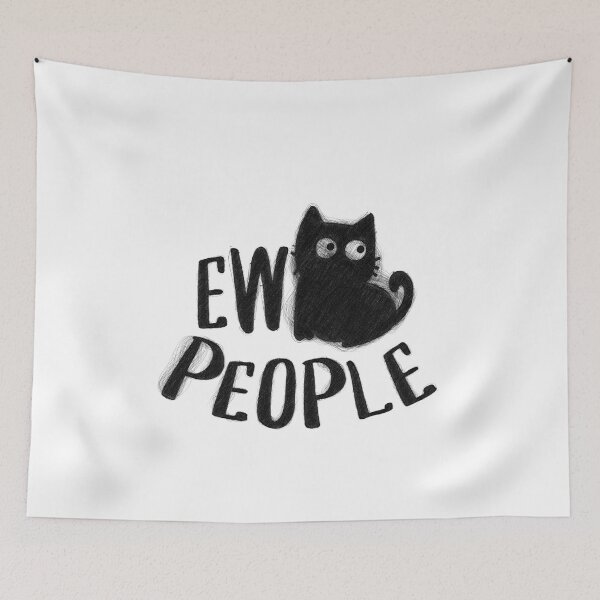Item preview, black cat shirt ew people funny womens meowy cat lovers, ew people, ew people cat, hair cat graphic style, ew people cat lover, ew people introvert designed and sold by RedArtsDesign.