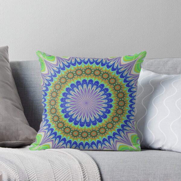 Item preview, Colorful Mandala Pillow designed and sold by PurefireDesigns.