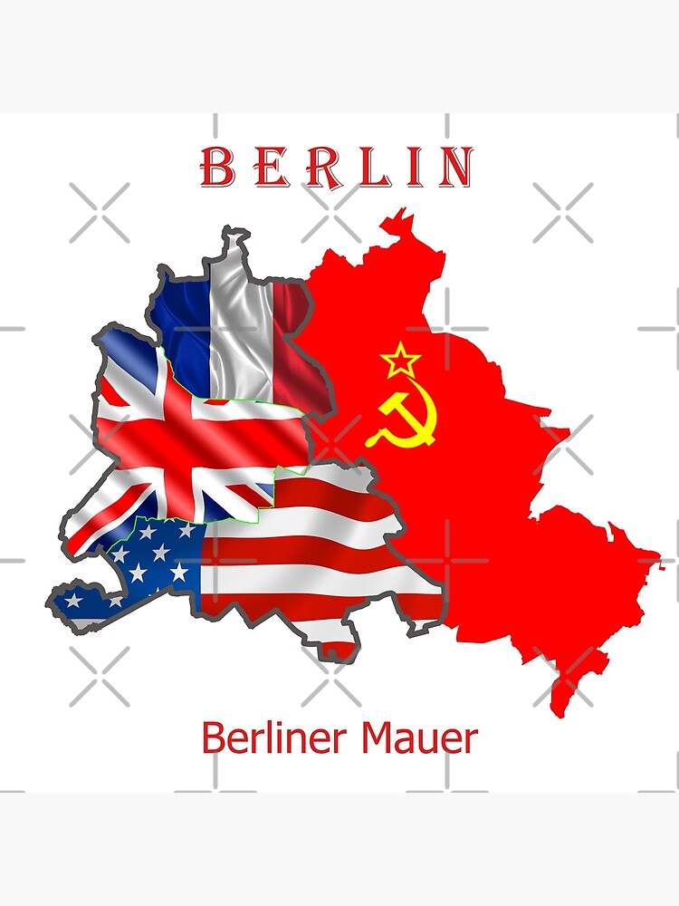 Map Of The Berlin Wall Course German Democratic Republic Art Print For Sale By World City Map 