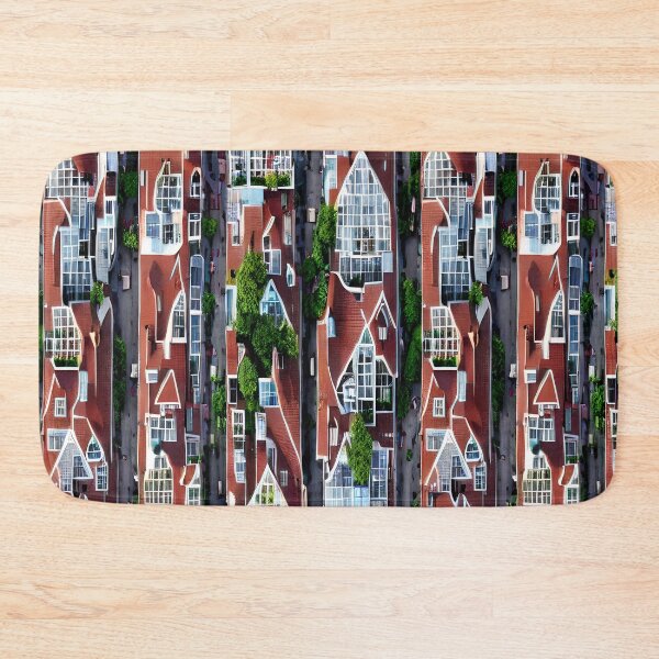 Item preview, Red Rooftop Houses and european streets - Seamless Pattern designed and sold by Chubuter.