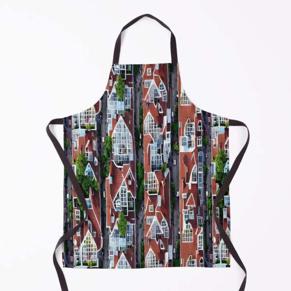 Item preview, Red Rooftop Houses and european streets - Seamless Pattern designed and sold by Chubuter.