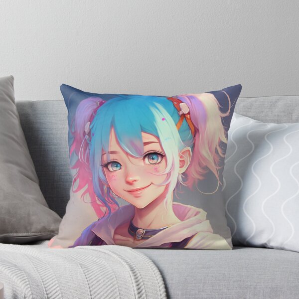Item preview, Cute Girl with Blue and Pink Hair designed and sold by pretonopreto.
