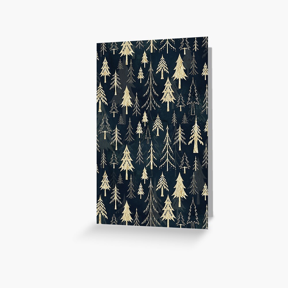 Christmas tree mix in gold Greeting Card