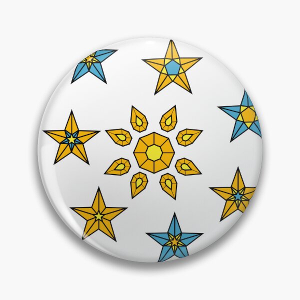 Aperçu de l'œuvre Motif amusant de pierres précieuses orange et bleues représentant le soleil et les étoiles créée et vendue par amgraphics.