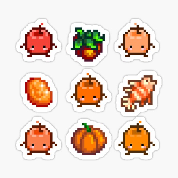 "Stardew Valley Orange Junimo Set" Sticker for Sale by shadowcass