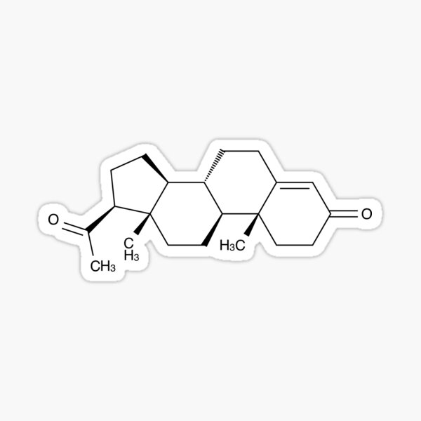 Progesterone Chemical Molecule Structure Sticker