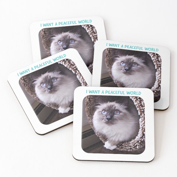 Item preview, Birman With Blue Eyes Wants a Peaceful World designed and sold by TechLaughs.