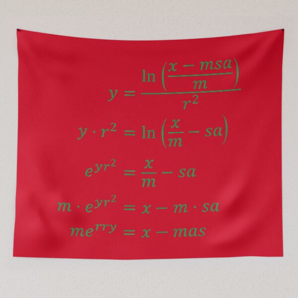 Item preview, Green Merry x-mas equation Merry Christmas! designed and sold by Handstand365.