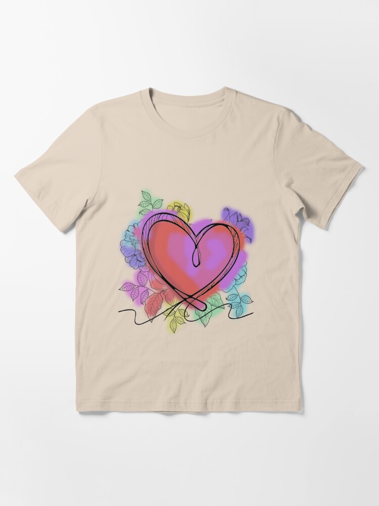 Bold Watercolor heart - TEE SHIRT DESIGN Long Sleeve T-Shirt