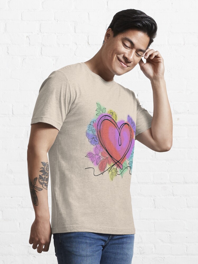 Bold Watercolor heart - TEE SHIRT DESIGN Long Sleeve T-Shirt