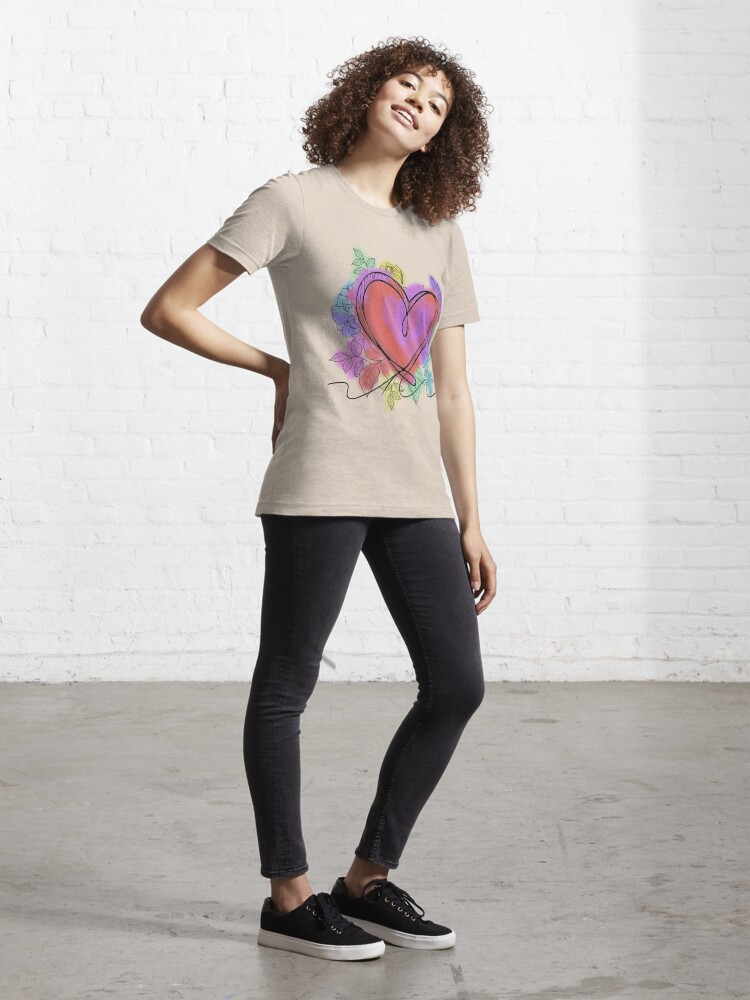 Bold Watercolor heart - TEE SHIRT DESIGN Long Sleeve T-Shirt