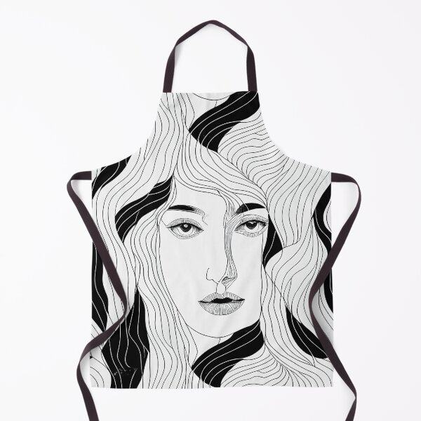 Item preview, Female Face, black and white line art designed and sold by bngc.