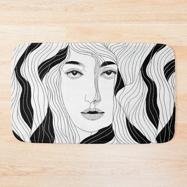 Item preview, Female Face, black and white line art designed and sold by bngc.