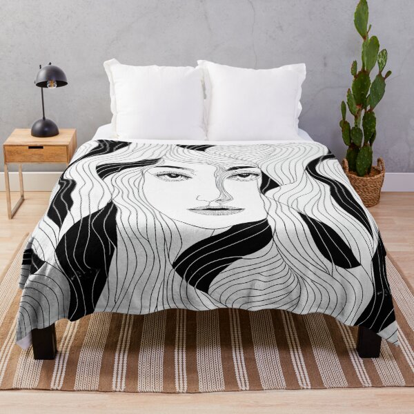 Item preview, Female Face, black and white line art designed and sold by bngc.