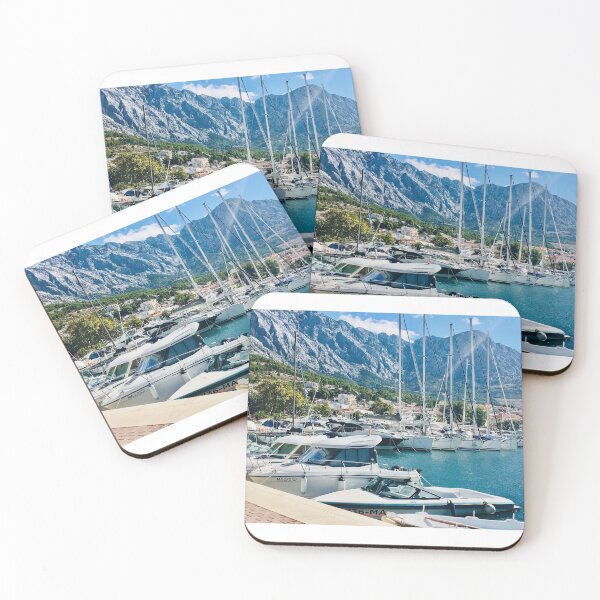 Item preview, Boats and mountains in Baska Voda in Croatia designed and sold by Sue Gurney.