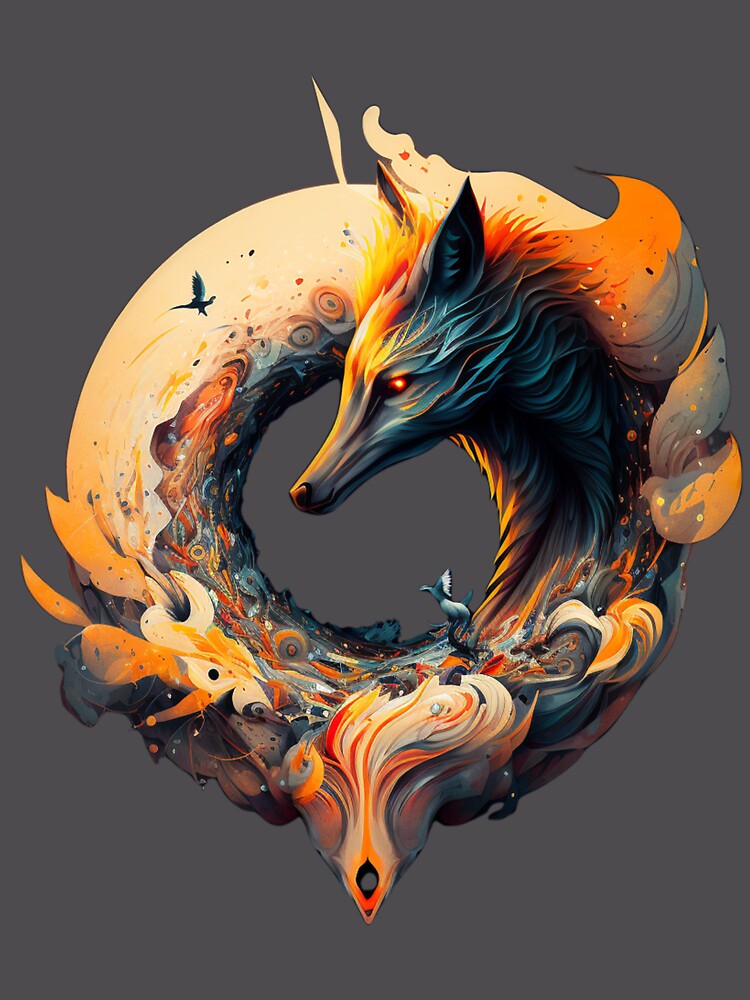 Thumbnail 6 von 6, Premium Oversized Pullover, Vortex-Wolf-Design designt und verkauft von RitzuPaul.