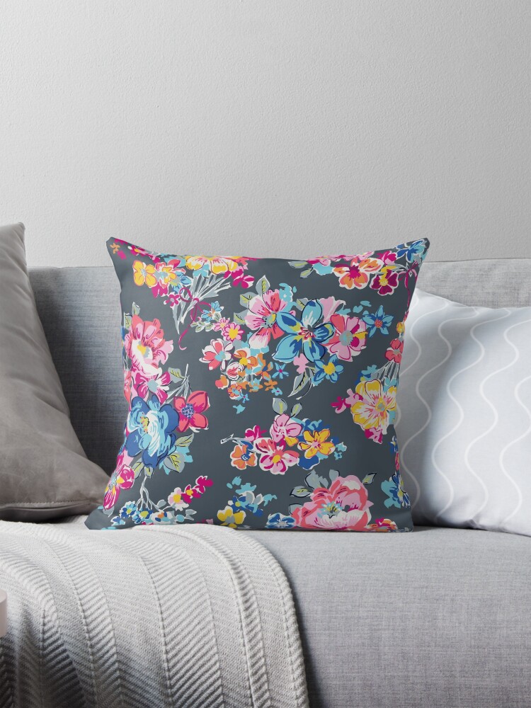 Vera Bradley flowers colorful Pillow for Sale by VeraBradley
