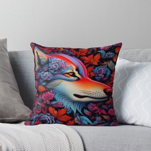 Item preview, Surreal Wolf and Psychedelic Flowers designed and sold by Ellen Davis.