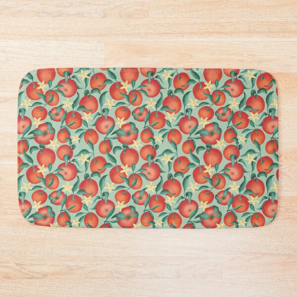Item preview, Oranges with leaves and flowers on mint green background designed and sold by Printables Passions.