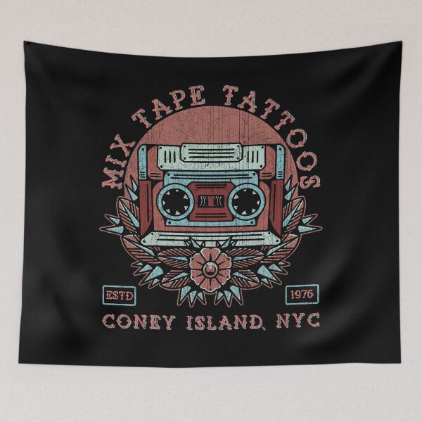 Item preview, Mix Tape Tattoos, Neo Traditional, Old School Cassette Tape Tattoo Design designed and sold by Proverbial Wisdom Design.