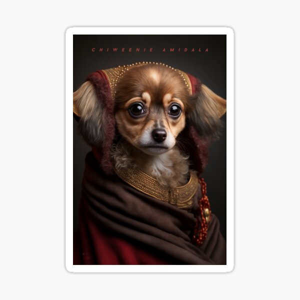 Vista previa del artículo con la obra «Chiweenie Amidala - Bark Wars: ¡La venganza del olfato!», diseñado y vendido por HummingbirdIA.