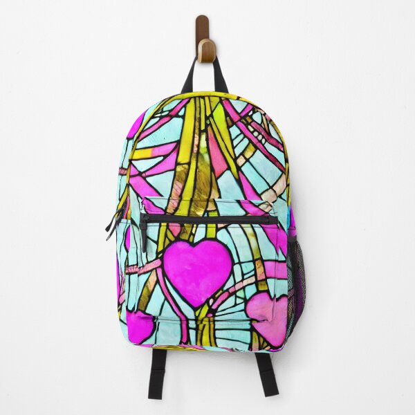 Item preview, Gothic Stained Glass Pattern Vibrant and Ornate Designs for Gothic Enthusiasts Pink Hearts designed and sold by Bits-X-Pieces.