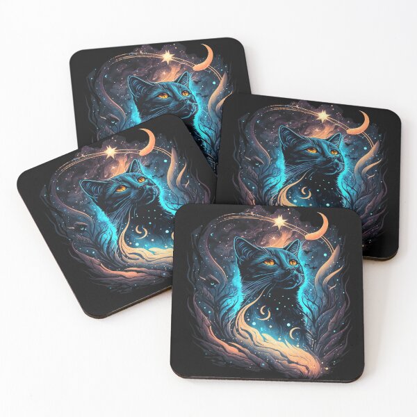 Item preview, Astral Moon Star Cat designed and sold by 9LivesCats.
