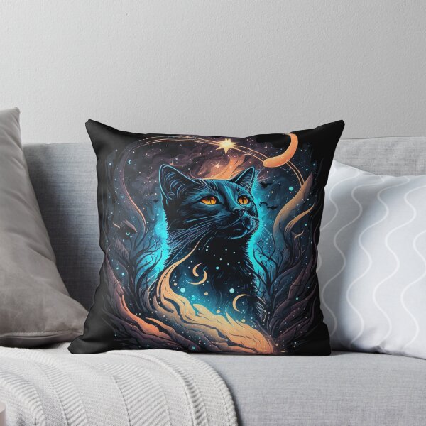 Item preview, Astral Moon Star Cat designed and sold by 9LivesCats.