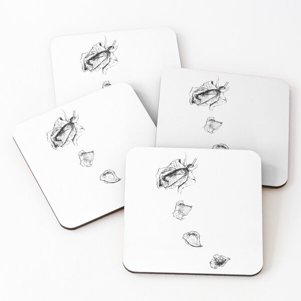 Item preview, Minimalist Black and White Rose bud and petals sketch designed and sold by PinkLotusArt.