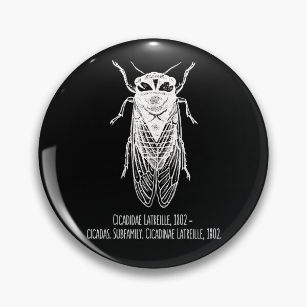 Item preview, Cicada Scientific Family White Line Drawing Modern Design designed and sold by EarthArtDesigns.