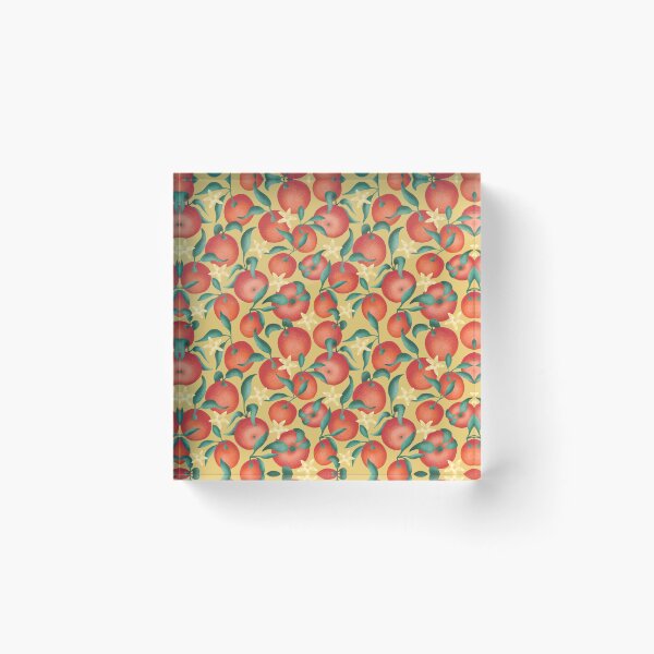 Item preview, Oranges with leaves and flowers  - yellow background designed and sold by Printables Passions.