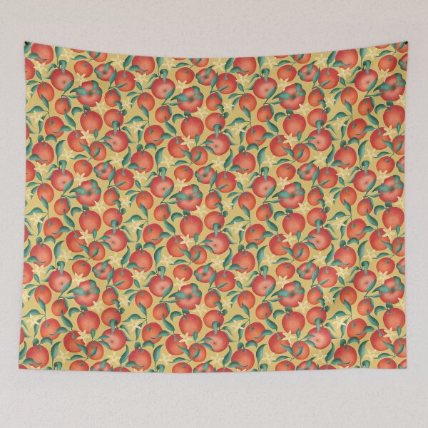 Item preview, Oranges with leaves and flowers  - yellow background designed and sold by Printables Passions.