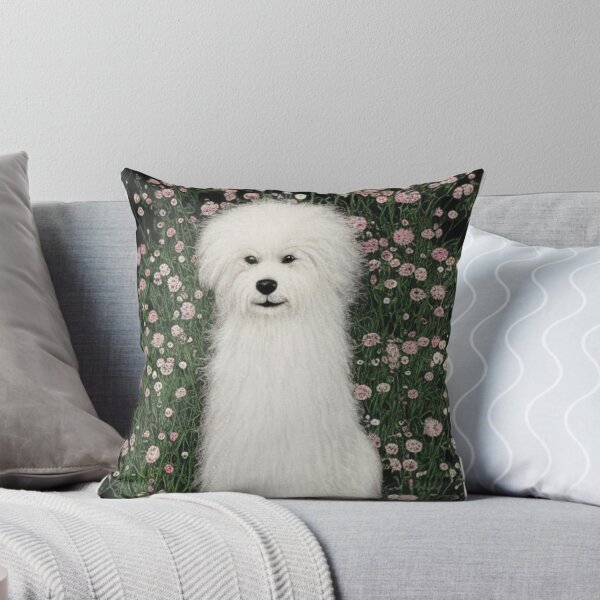 Item preview, Big Fluffy White Dog In Flowers designed and sold by BrightC.