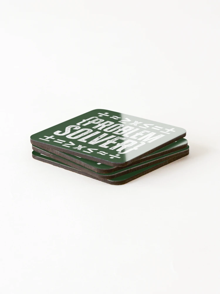 Thumbnail 4 of 5, Coasters (Set of 4), Problem Solver: Math - White designed and sold by Reconocer.