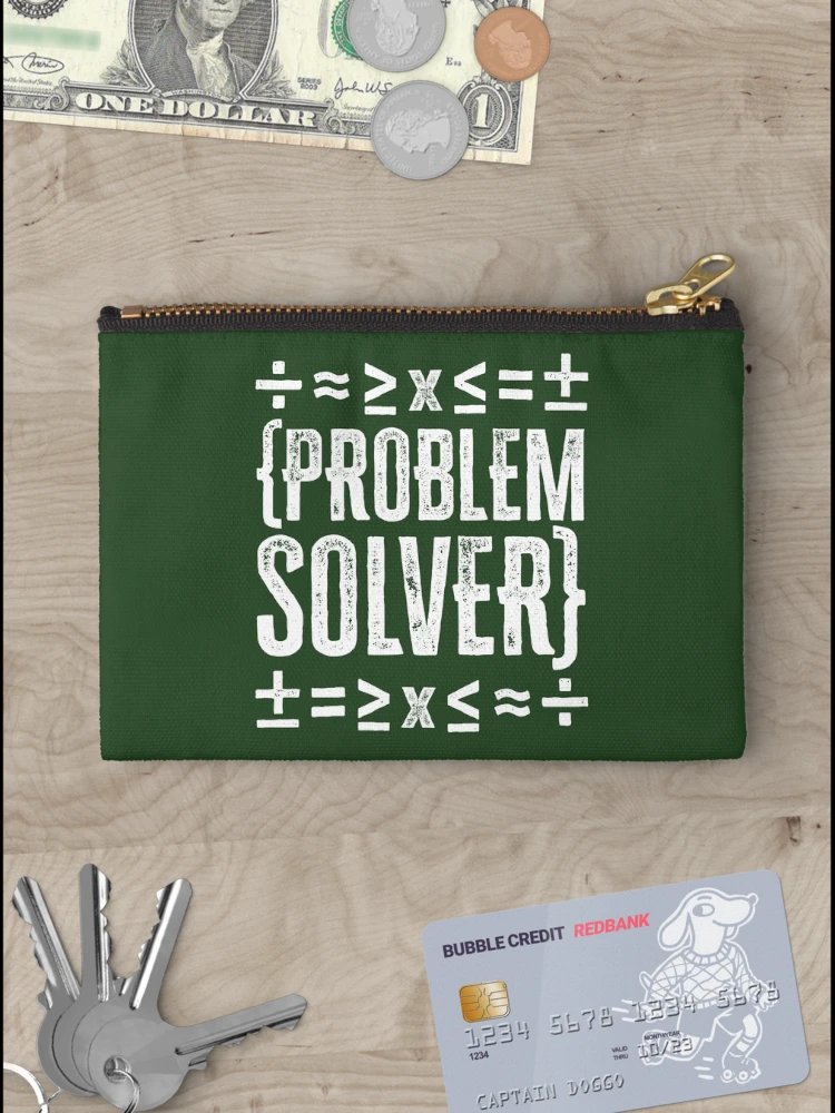 Thumbnail 3 of 4, Zipper Pouch, Problem Solver: Math - White designed and sold by Reconocer.