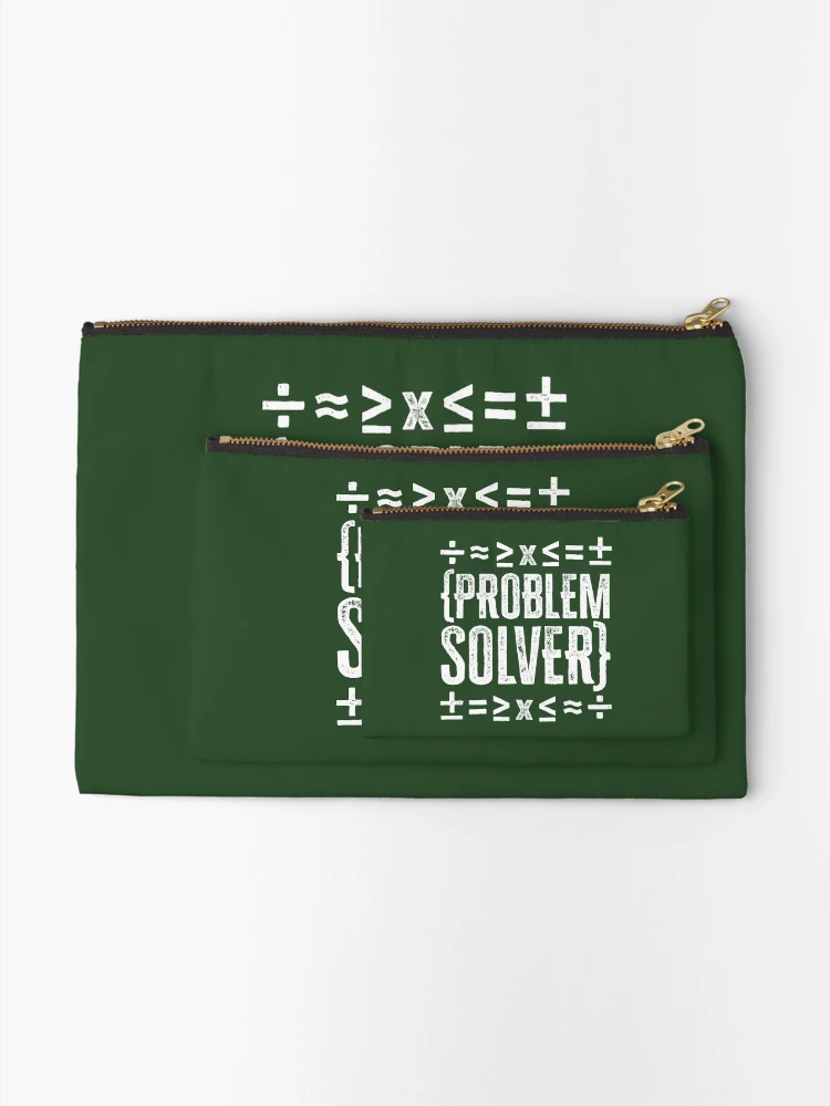 Thumbnail 2 of 4, Zipper Pouch, Problem Solver: Math - White designed and sold by Reconocer.