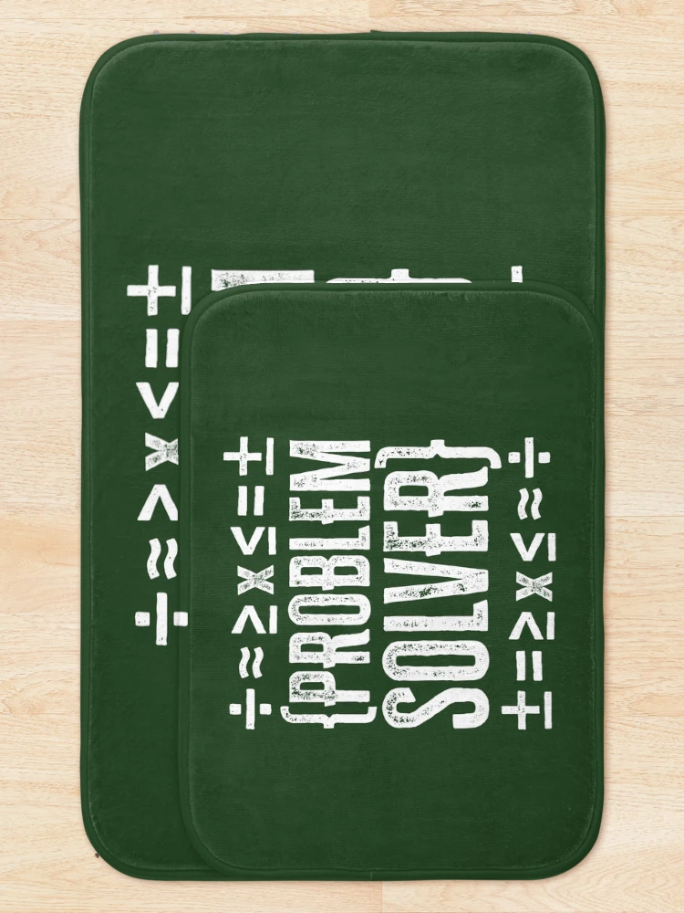 Thumbnail 5 of 6, Bath Mat, Problem Solver: Math - White designed and sold by Reconocer.