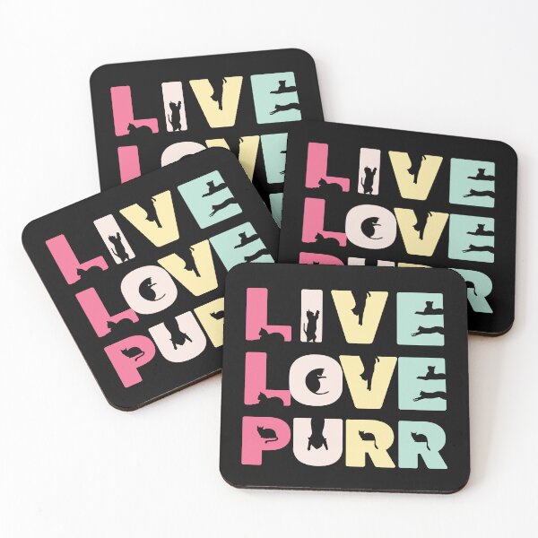 Item preview, Live Love Purr Cat Silhouette quote  designed and sold by JoeyGraceCatCo.