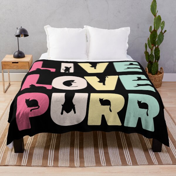 Item preview, Live Love Purr Cat Silhouette quote designed and sold by JoeyGraceCatCo.